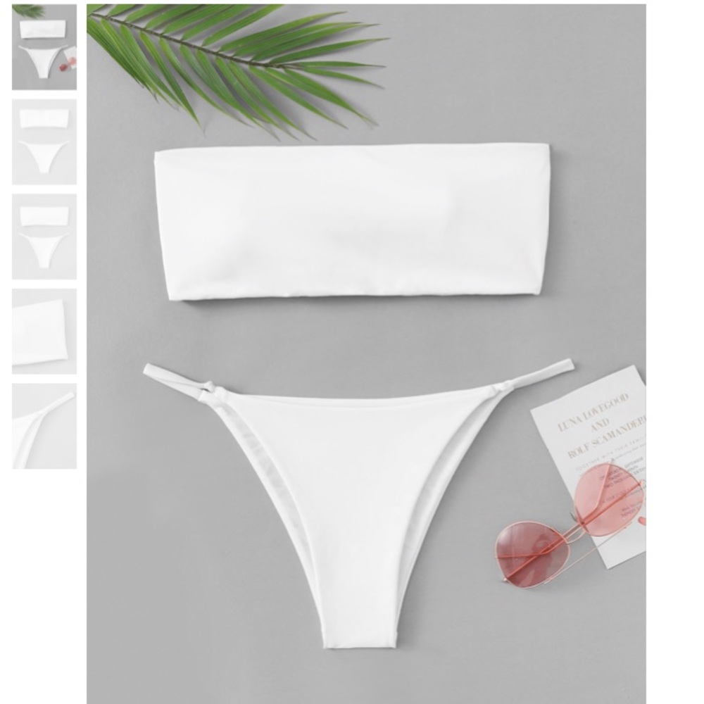 White bandeau with Tanga Cheeky Bikini